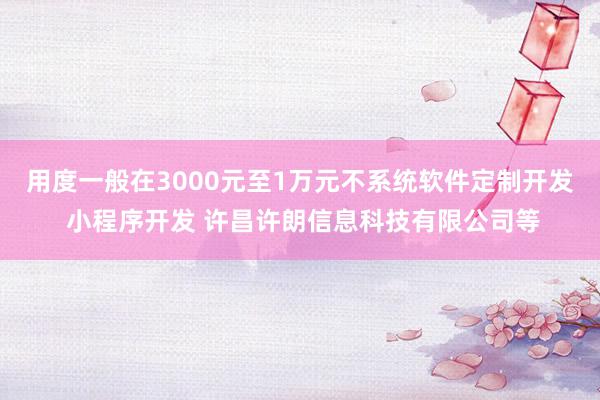 用度一般在3000元至1万元不系统软件定制开发 小程序开发 许昌许朗信息科技有限公司等
